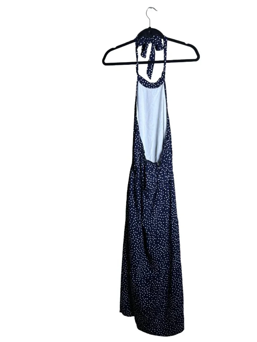 PrettyGarden Polka Dot Halter‎ Dress Blue Boho